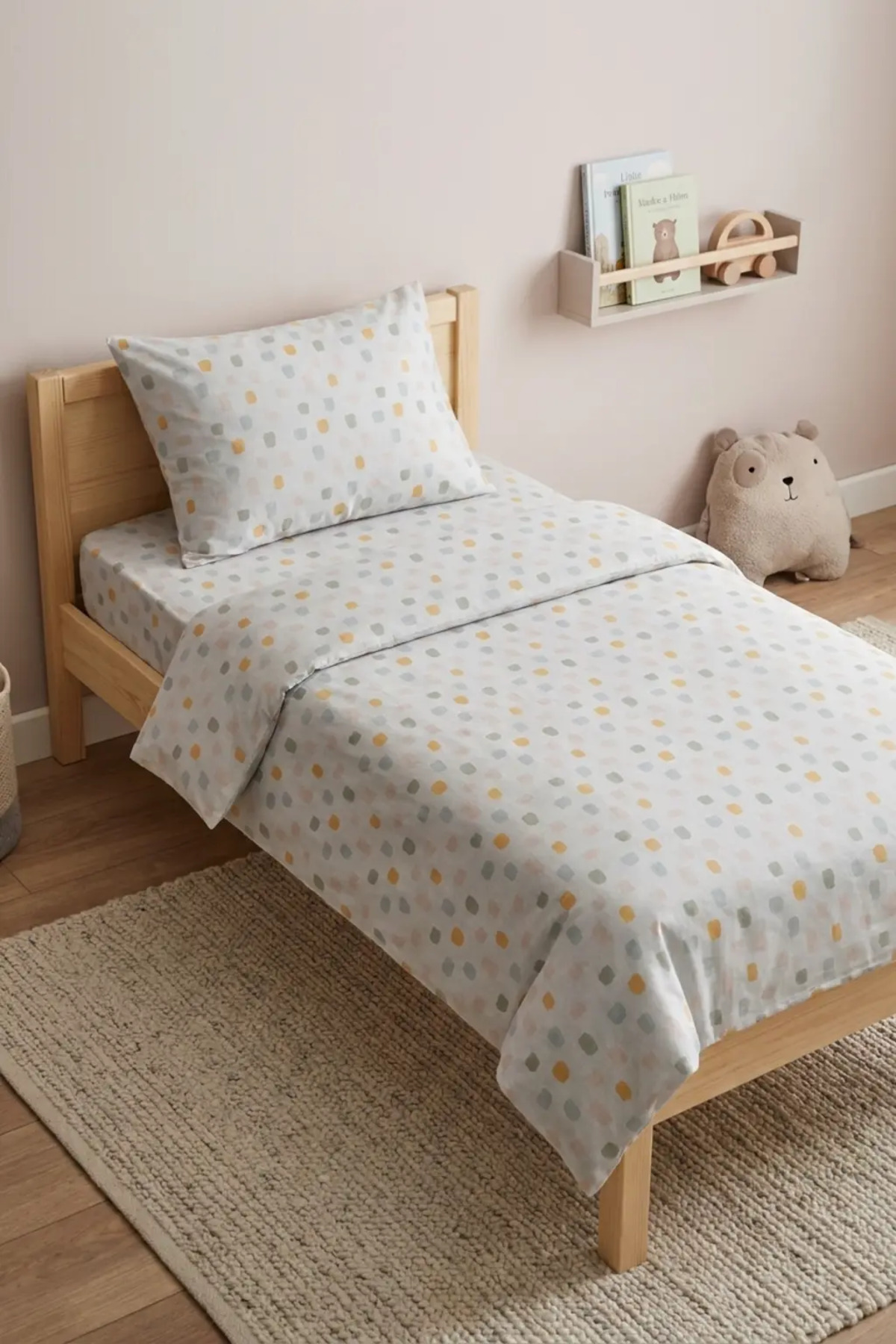 Linevra %100 Pamuk Ranforce Bebek & Çocuk Park Yatak Fitted Nevresim Takımı | Lastikli | 80x110 cm görsel 2