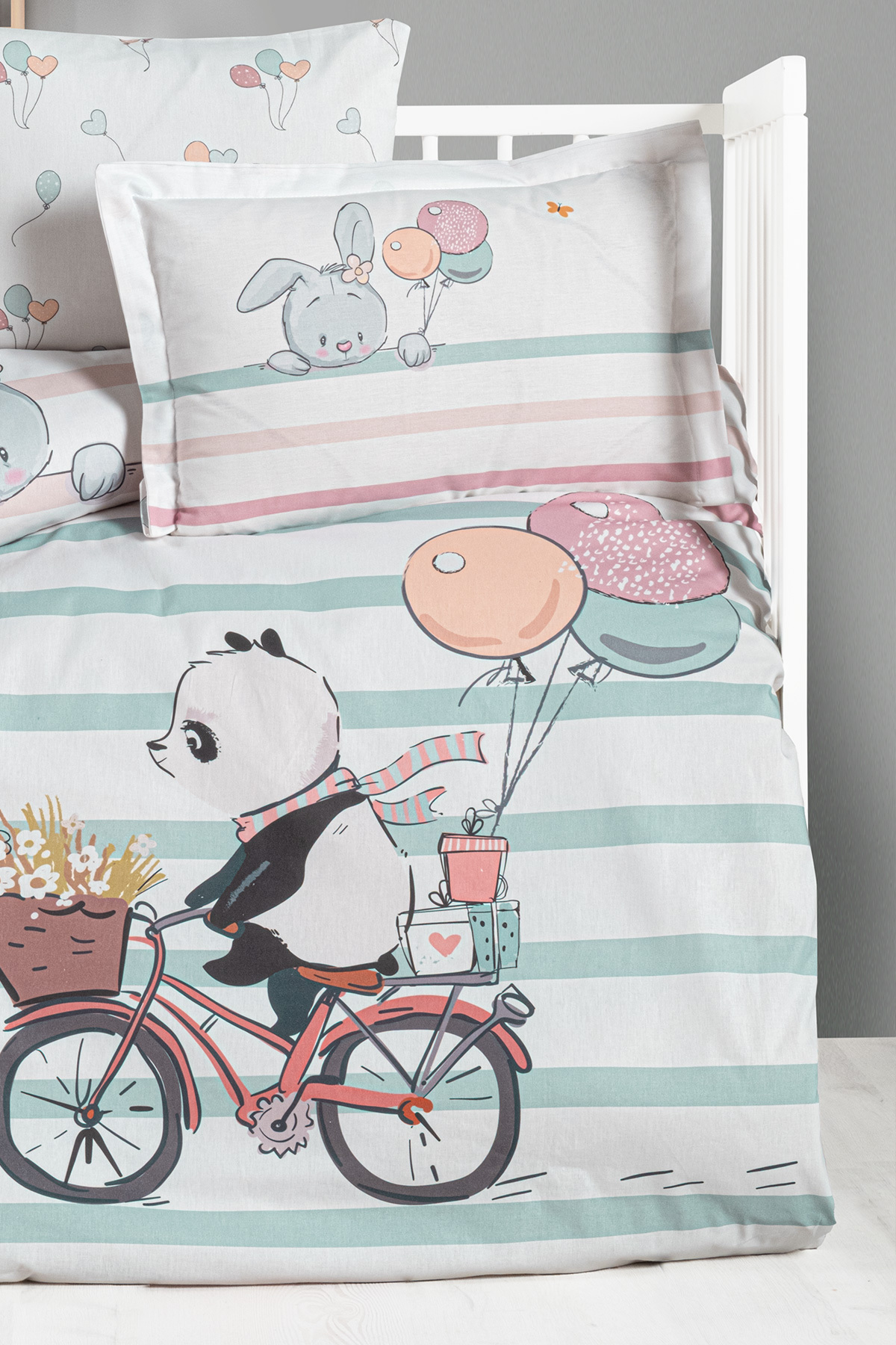 %100 Pamuk Ranforce Bebek & Çocuk Nevresim Takımı 100x150 görsel 2