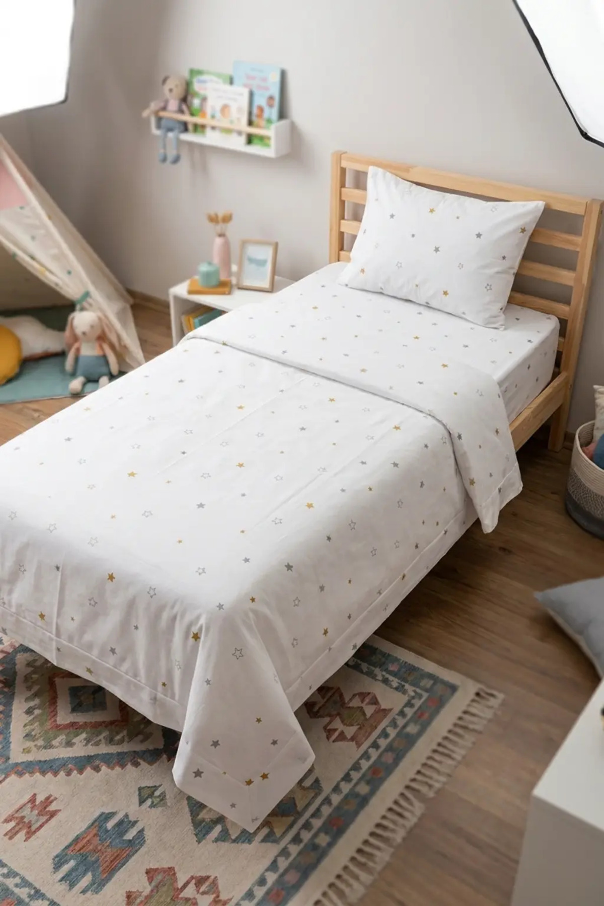 Linevra %100 Pamuk Ranforce Fitted Tek Kişilik Nevresim Takımı | Lastikli Çarşaflı | 90 x 190 cm görsel 2