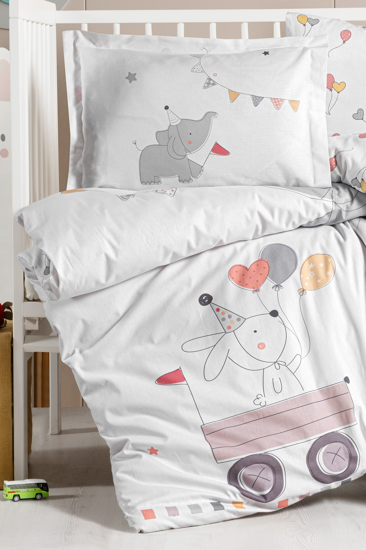 %100 Pamuk Ranforce Bebek & Çocuk Nevresim Takımı 100x150 görsel 2