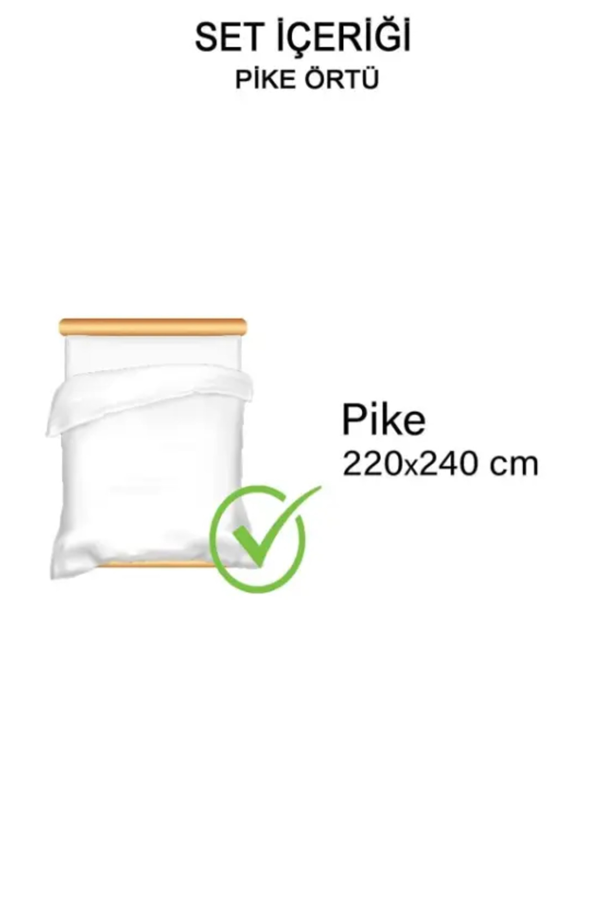 %100 Pamuklu Çift Kişilik Yatak Örtüsü Pike, Waffle Desen, Ponponlu Krem Pike görsel 3
