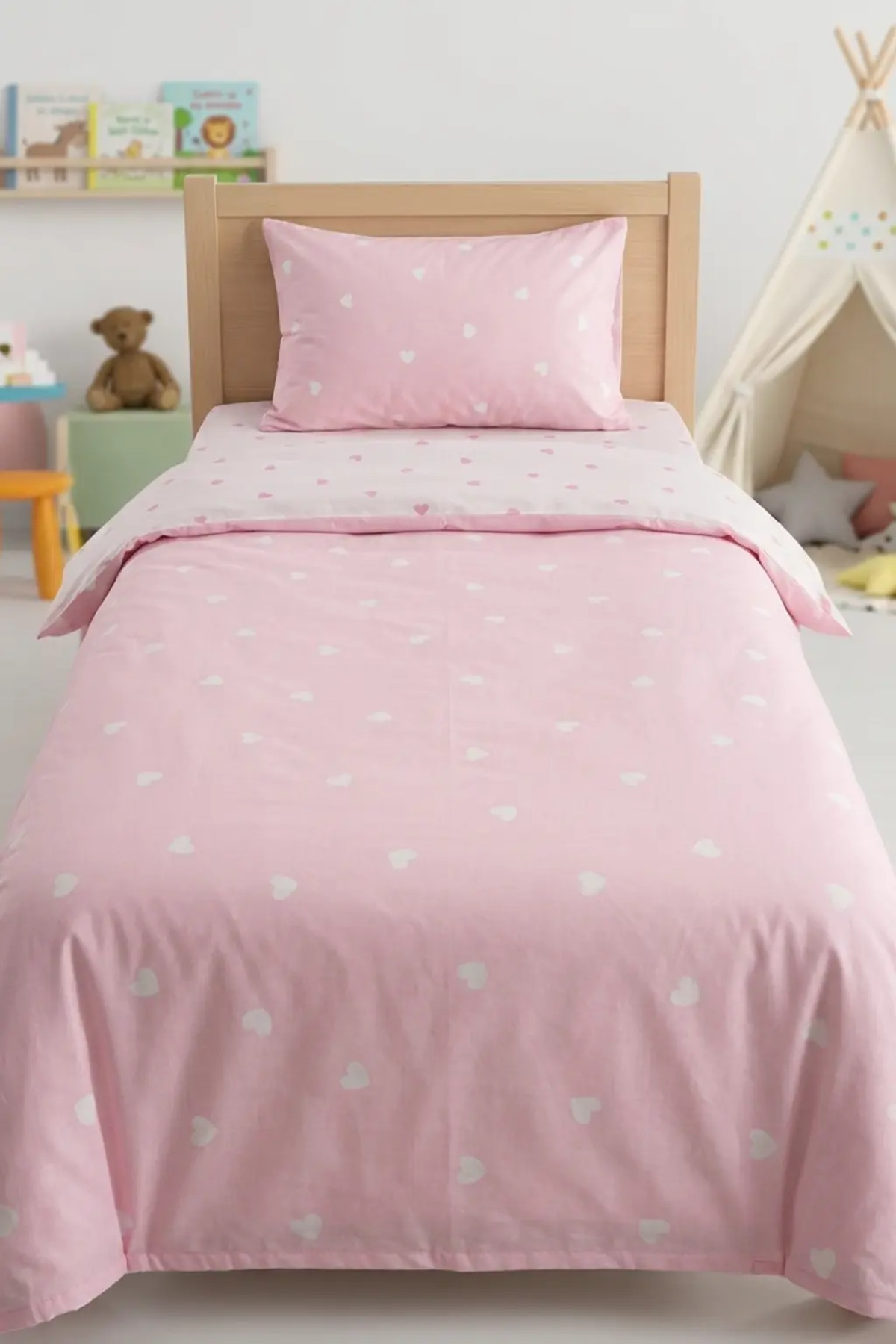 Linevra %100 Pamuk Ranforce Fitted Tek Kişilik Nevresim Takımı | Lastikli Çarşaflı | 90 x 190 cm görsel 3