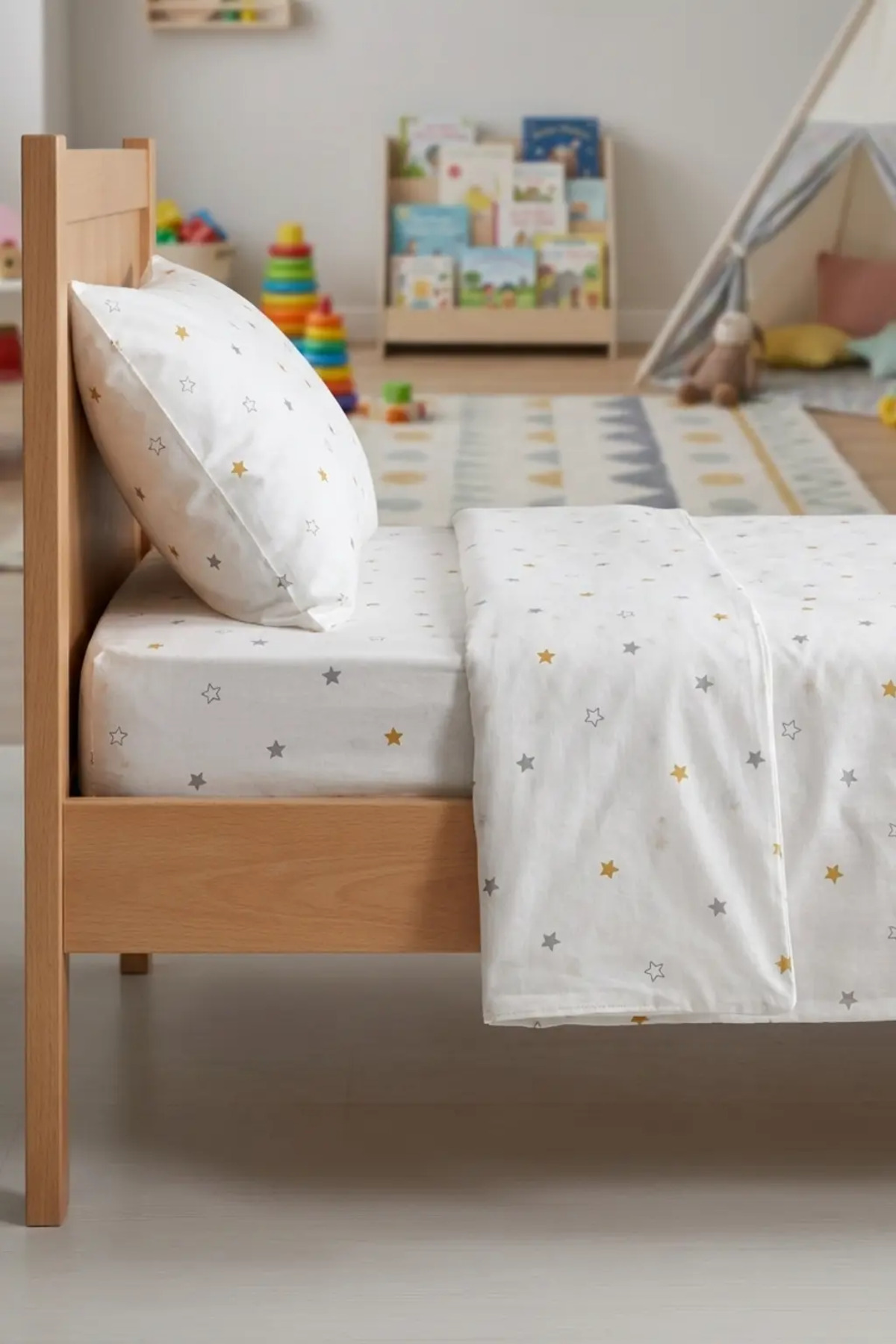 Linevra %100 Pamuk Ranforce Bebek & Çocuk Fitted Nevresim Takımı | Lastikli Çarşaflı | 100x150 cm görsel 6
