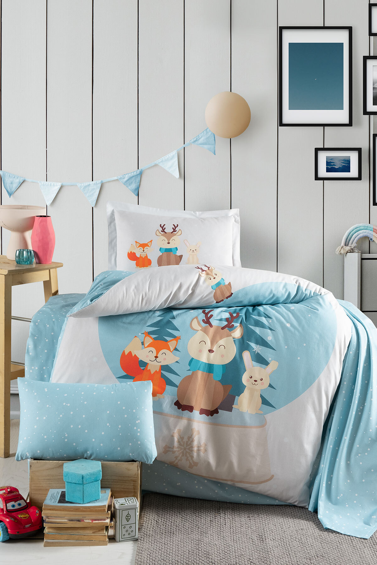 %100 Pamuk Ranforce Bebek & Çocuk Nevresim Takımı 100x150 görsel 1