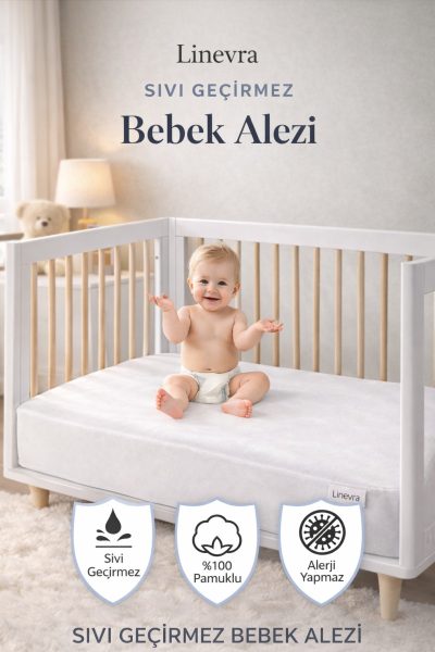 %100 Pamuklu, Sıvı Geçirmez Bebek Ve Çocuk Yatak Koruyucu Alez, Park Beşik, Kreş Anaokulu Alezi