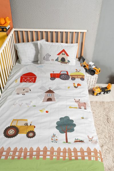 %100 Pamuk Ranforce Bebek & Çocuk Nevresim Takımı 100x150