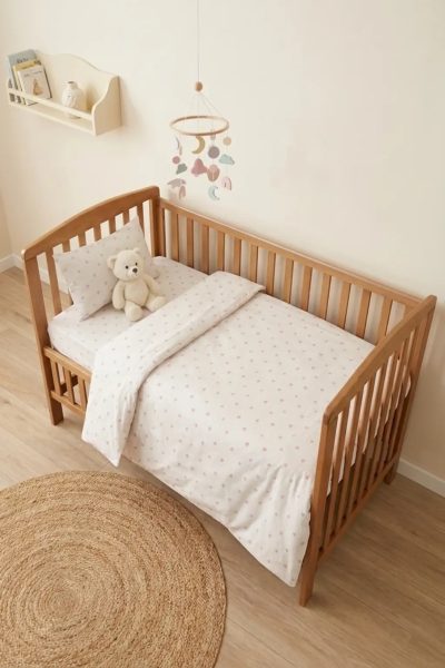 Linevra %100 Pamuk Ranforce Bebek & Çocuk Park Yatak Fitted Nevresim Takımı | Lastikli | 80x110 cm